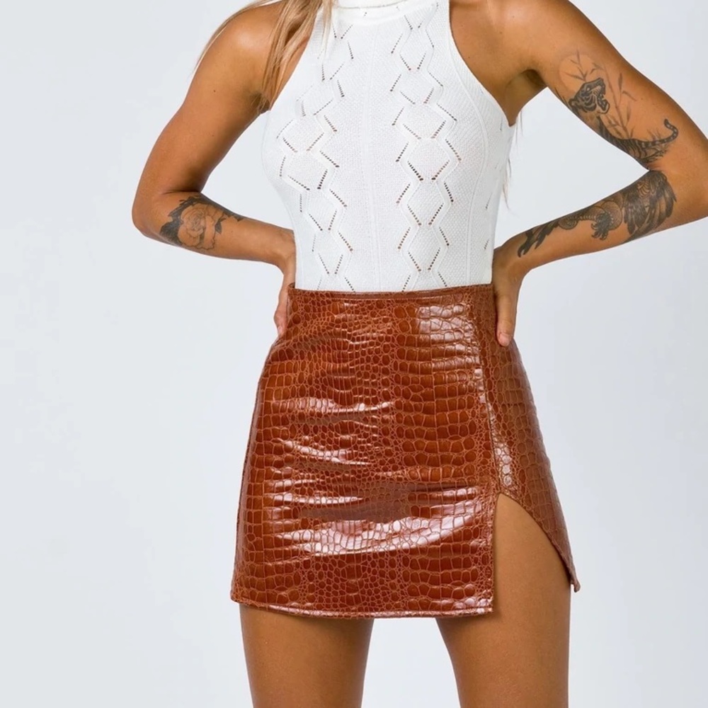Princess Polly Snakeskin Skirt